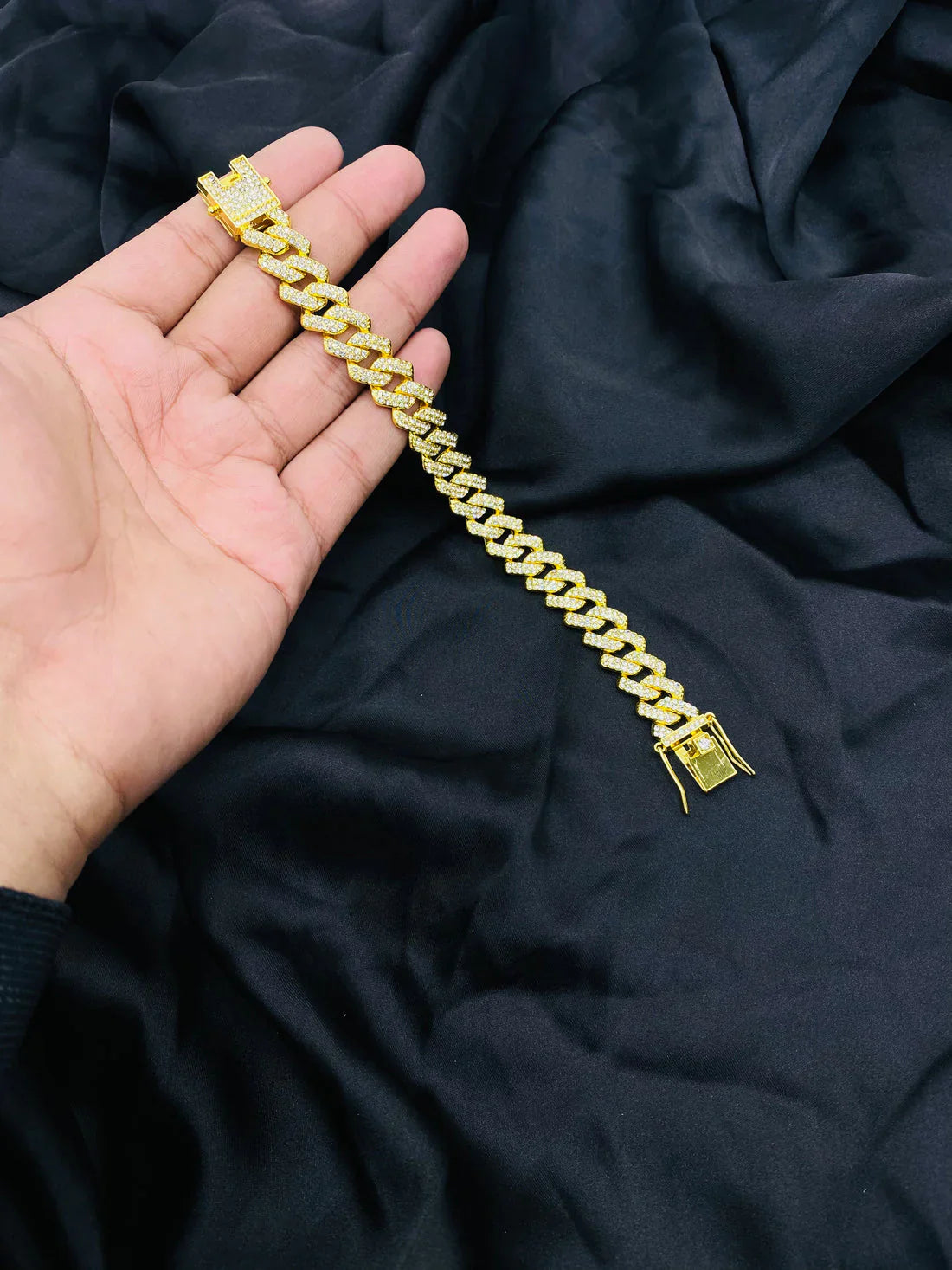 Iced stone stainless bracelet