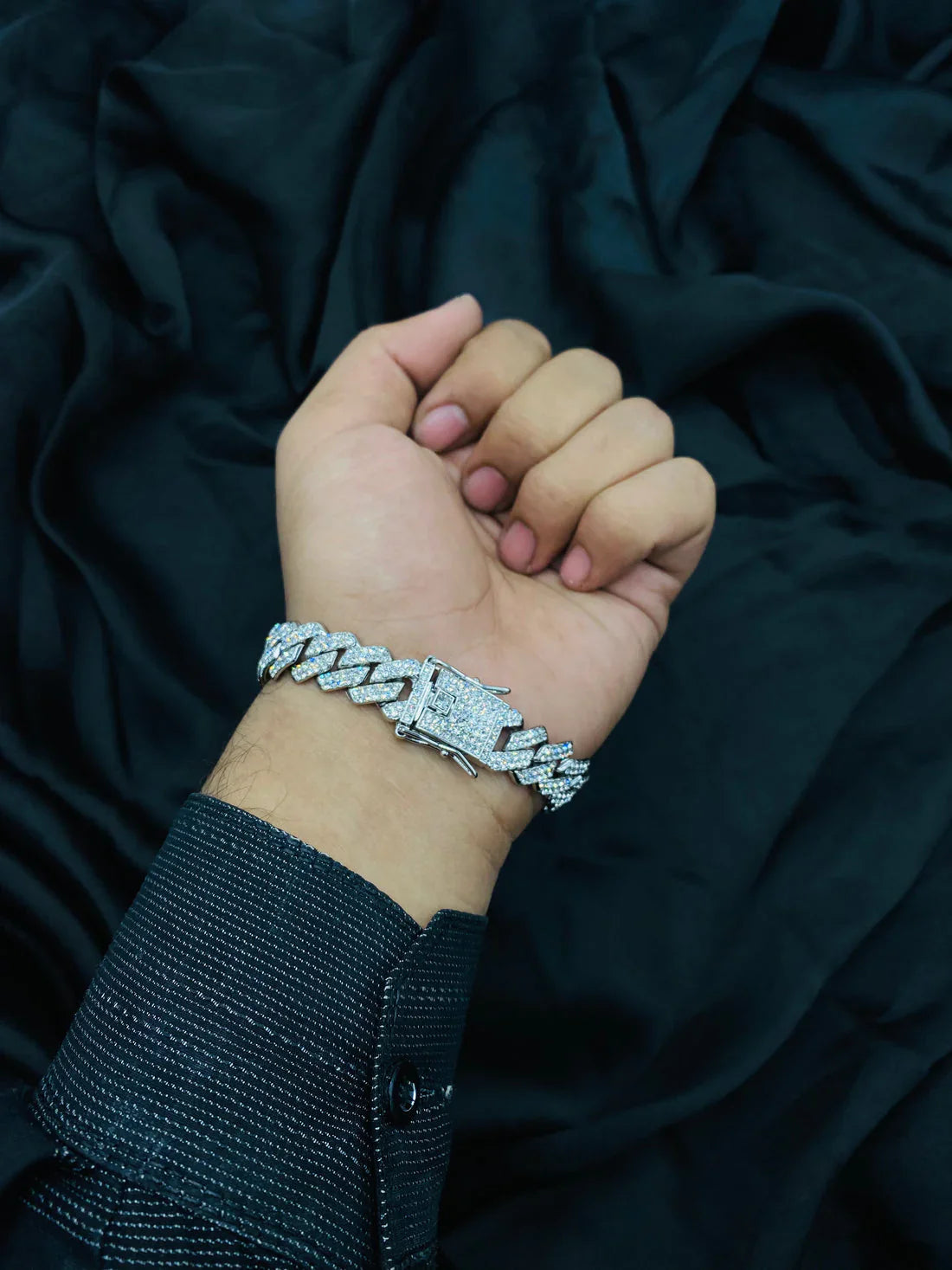 Iced stone stainless bracelet