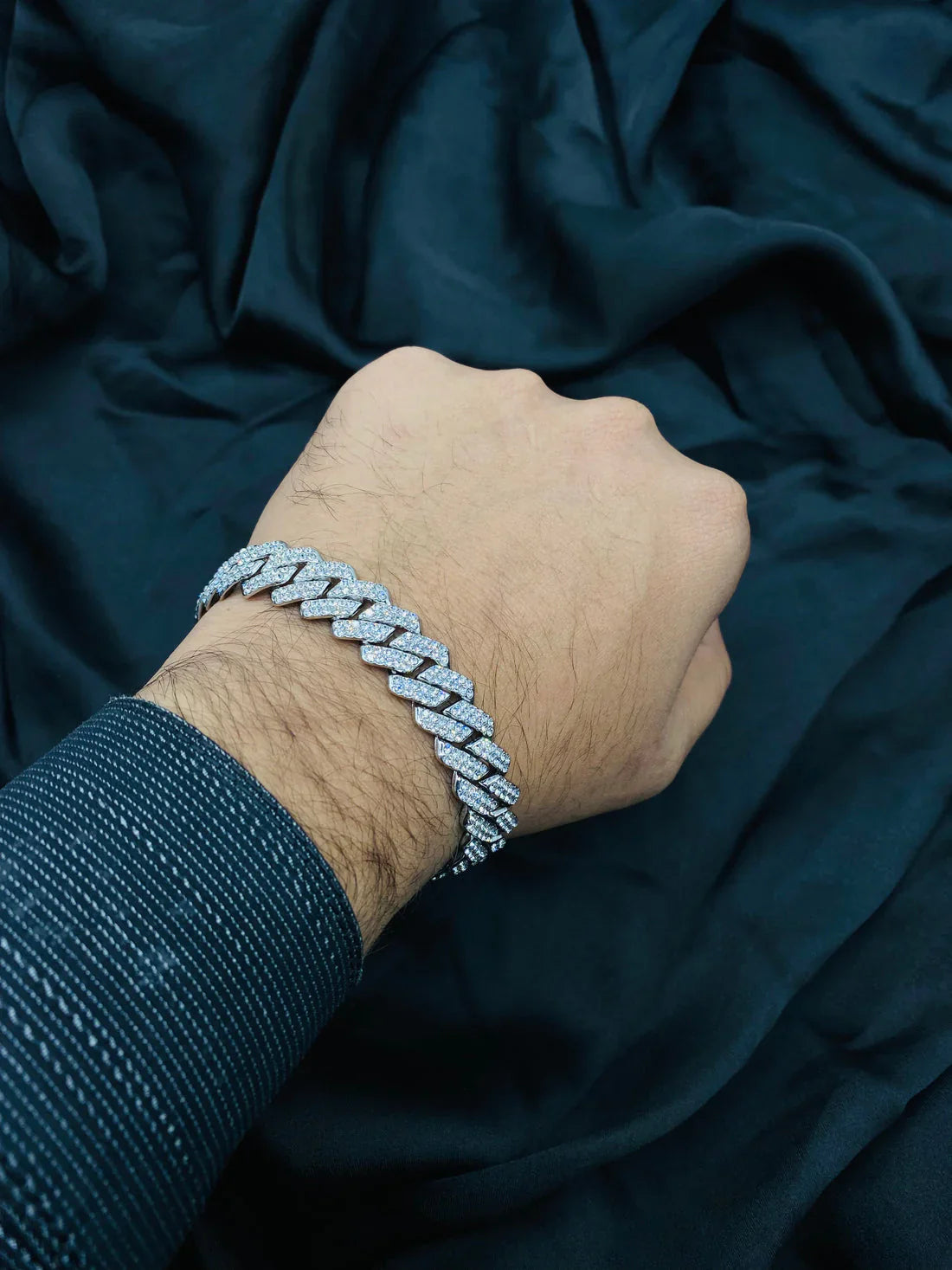 Iced stone stainless bracelet